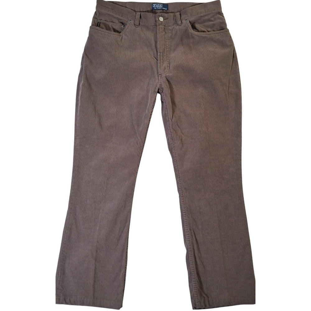 Polo Ralph Lauren Pants Mens 36x32* (35x28) Brown Corduroy  5-Pocket Straight‎